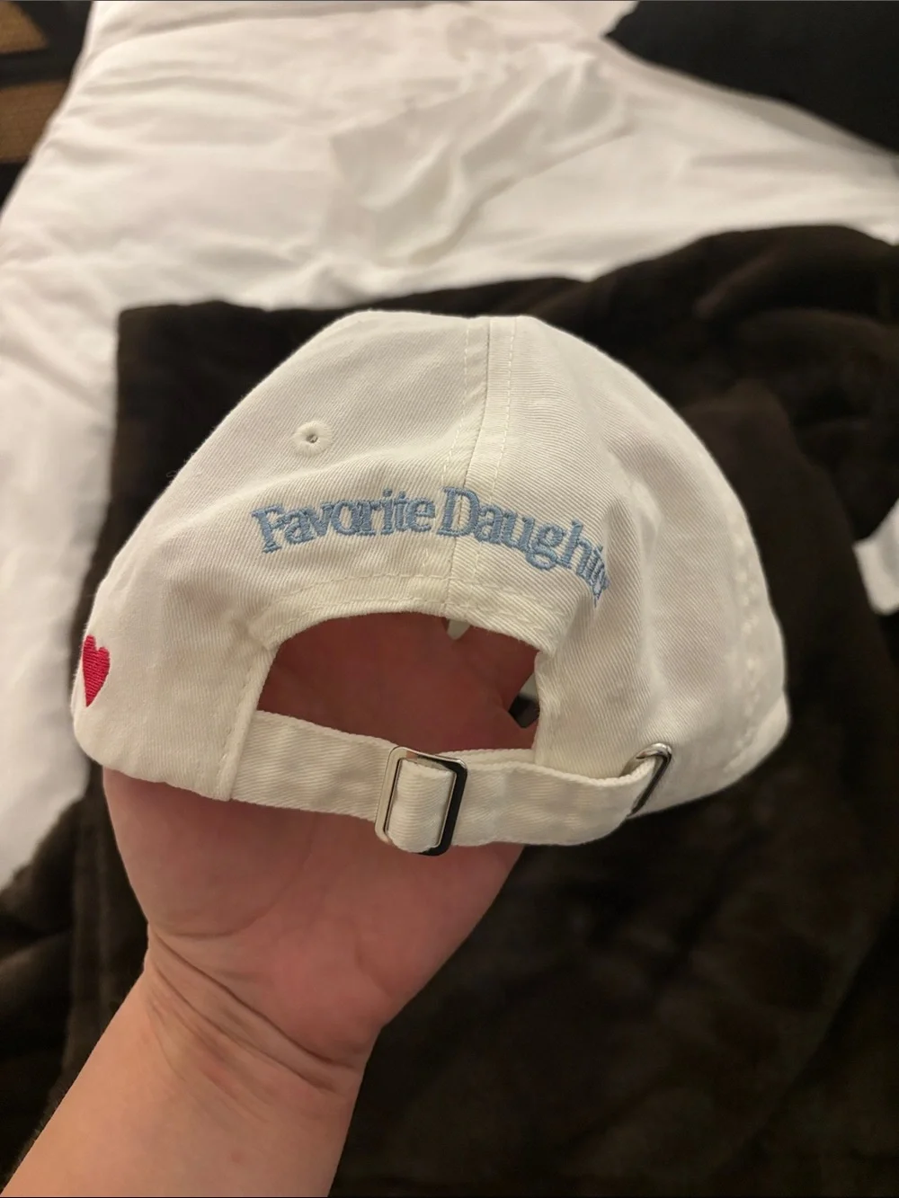 Favorite Daughter White Baseball Cap with Light Blue 